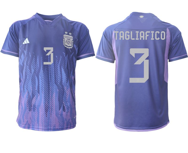 Men 2022 World Cup National Team Argentina away aaa version purple #3 Soccer Jersey->argentina jersey->Soccer Country Jersey